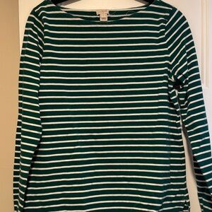 J.Crew Green Boatneck Long Sleeve T-Shirt